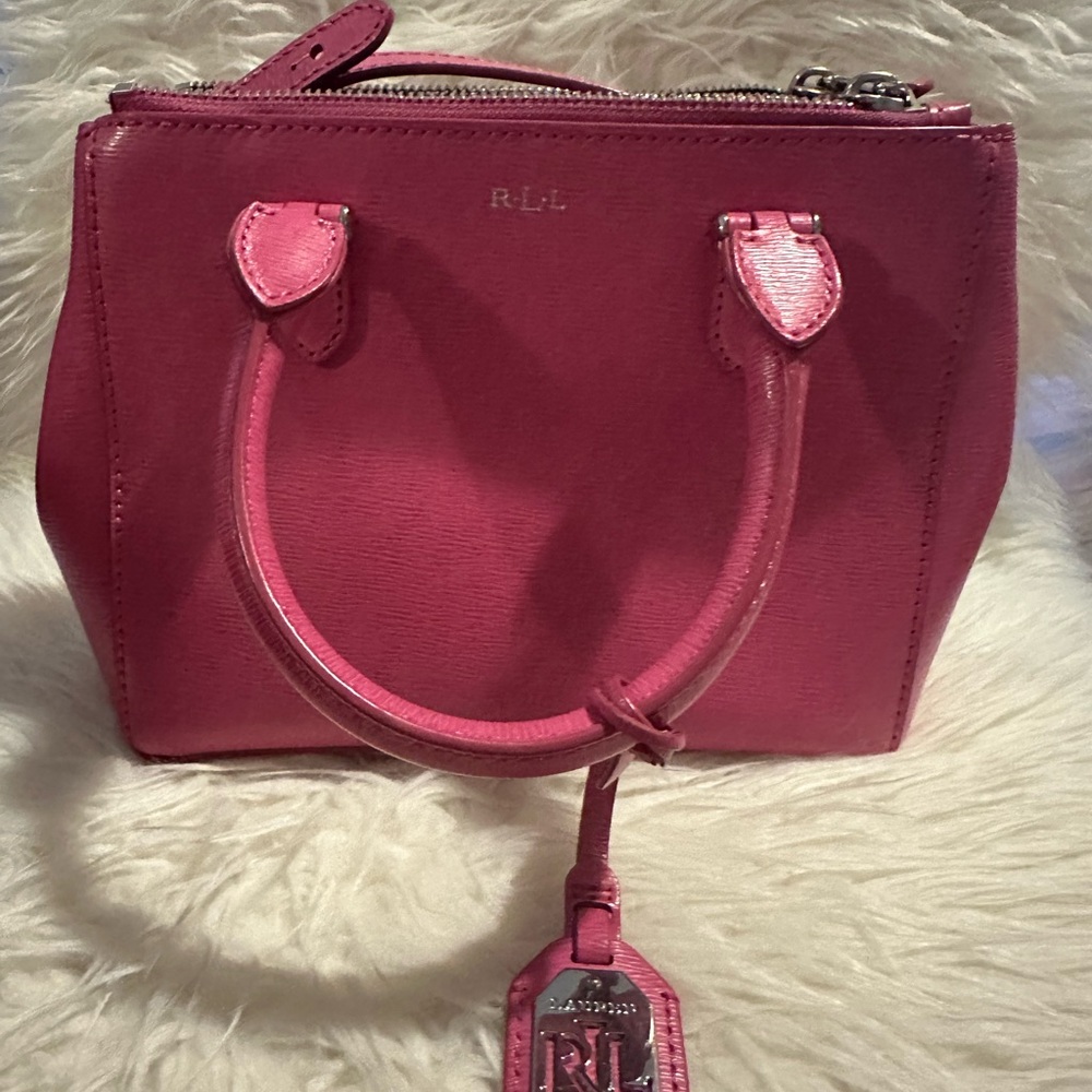 Ralph Lauren Newbury Mini Double Zip Pink Satchel Bag